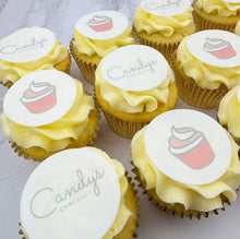 Load image into Gallery viewer, Fully Branded Double Logo Cupcakes (Vegan)