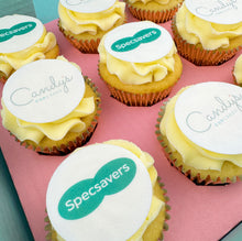 Load image into Gallery viewer, Fully Branded Double Logo Cupcakes (Vegan)