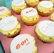 Load image into Gallery viewer, Fully Branded Double Logo Cupcakes (Vegan)