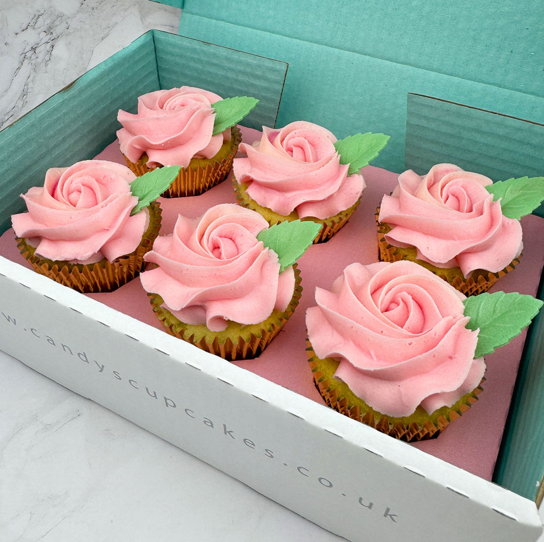 Mother's Day Pink Roses Cupcakes