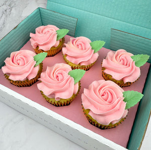 Mother's Day Pink Roses Cupcakes