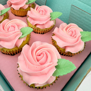 Mother's Day Pink Roses Cupcakes