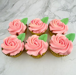 Mother's Day Pink Roses Cupcakes