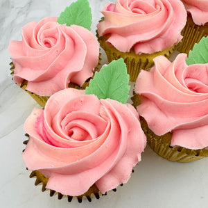 Mother's Day Pink Roses Cupcakes