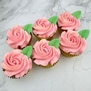 Mother's Day Pink Roses Cupcakes