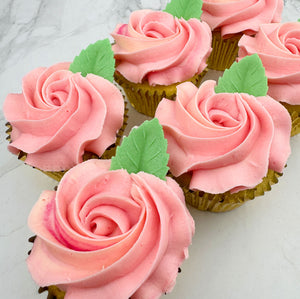 Mother's Day Pink Roses Cupcakes