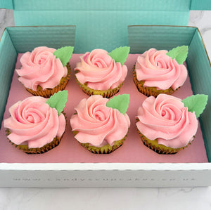 Mother's Day Pink Roses Cupcakes