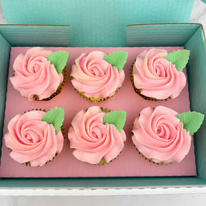 Mother's Day Pink Roses Cupcakes