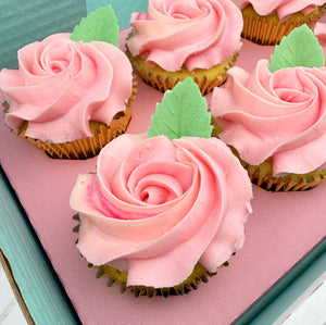 Mother's Day Pink Roses Cupcakes