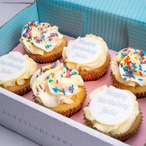 Gluten-Free Happy Birthday Cupcakes (Personalised)