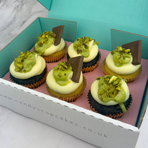 Pistachio & Lindt Chocolate Cupcakes