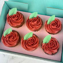 Load image into Gallery viewer, Box of Red Roses Cupcakes