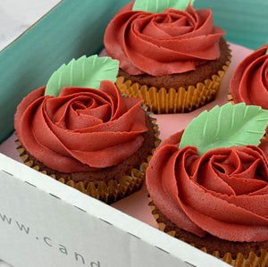 Box of Red Roses Cupcakes