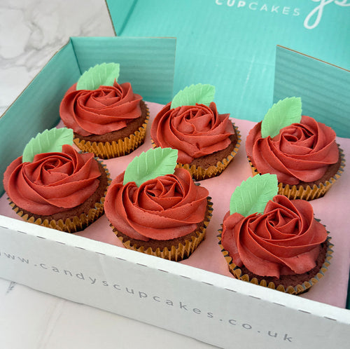 Box of Red Roses Cupcakes