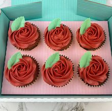 Load image into Gallery viewer, Box of Red Roses Cupcakes