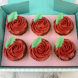 Box of Red Roses Cupcakes