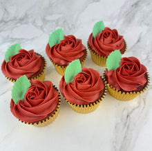 Load image into Gallery viewer, Box of Red Roses Cupcakes