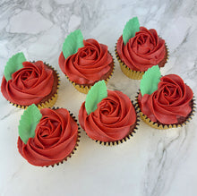 Load image into Gallery viewer, Box of Red Roses Cupcakes