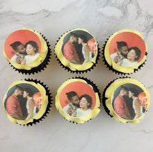 Load image into Gallery viewer, Valentine&#39;s Double Photo Upload Cupcakes