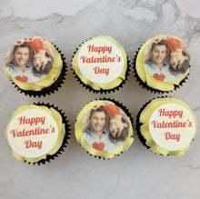 Load image into Gallery viewer, Valentine&#39;s Photo Upload Cupcakes